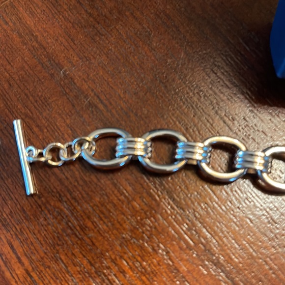 Silver tone link bracelet, with toggle close, by Lands End. - Picture 6 of 9